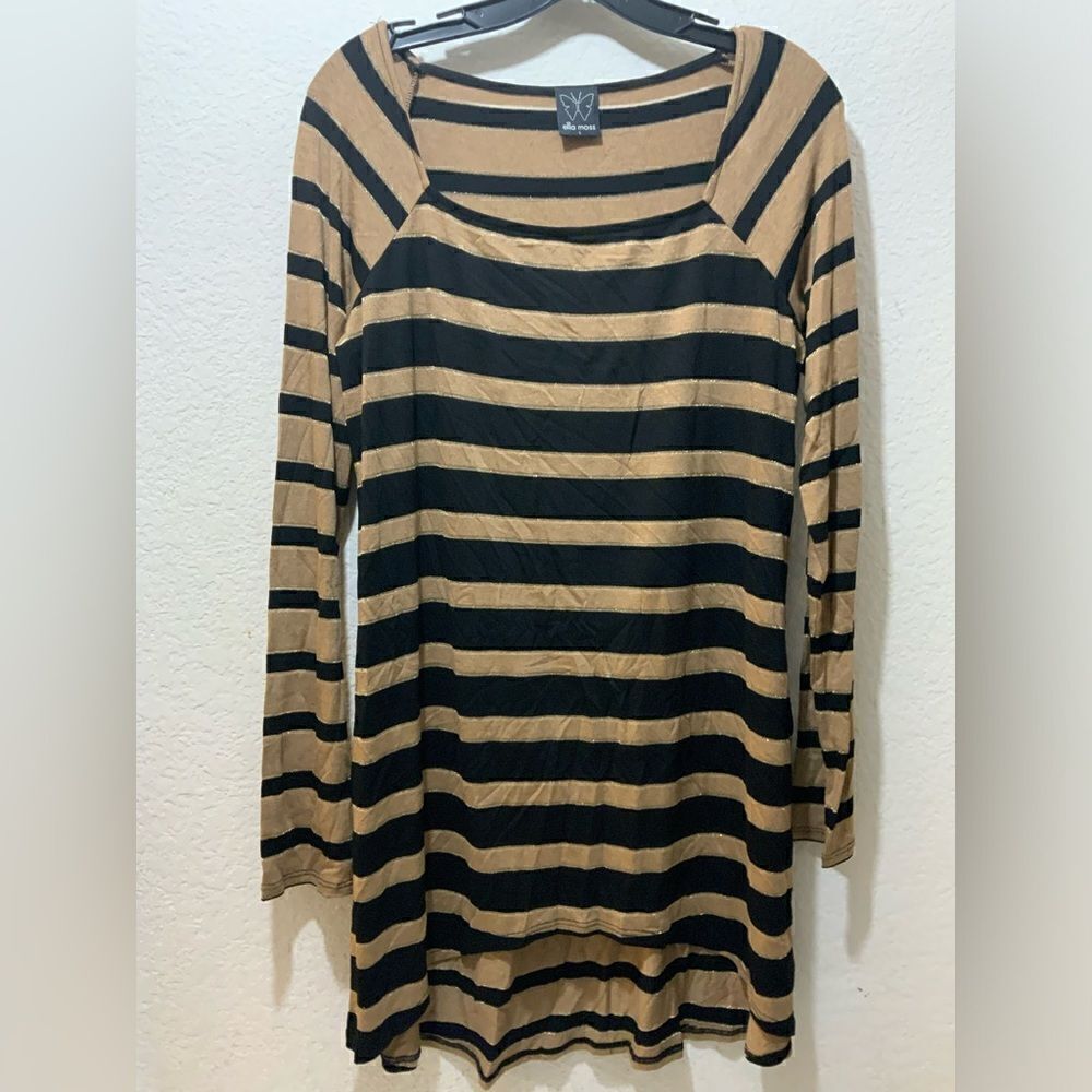 Ella Moss Striped  long sleeves Dress Size L